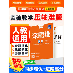 2026春初中深思维数学重难题型七年级八九年级上册下册数学专项训练初一下初二上初三中考方程课时专项训练突破压轴题提分学习之星