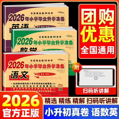 小学毕业升学准备小升初试卷