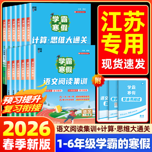 语文阅读集训人教版 寒假衔接作业小学一二三四五六年级下册上册数学计算思维题大通关苏教版 2026春学霸 一本通作业本 江苏专用