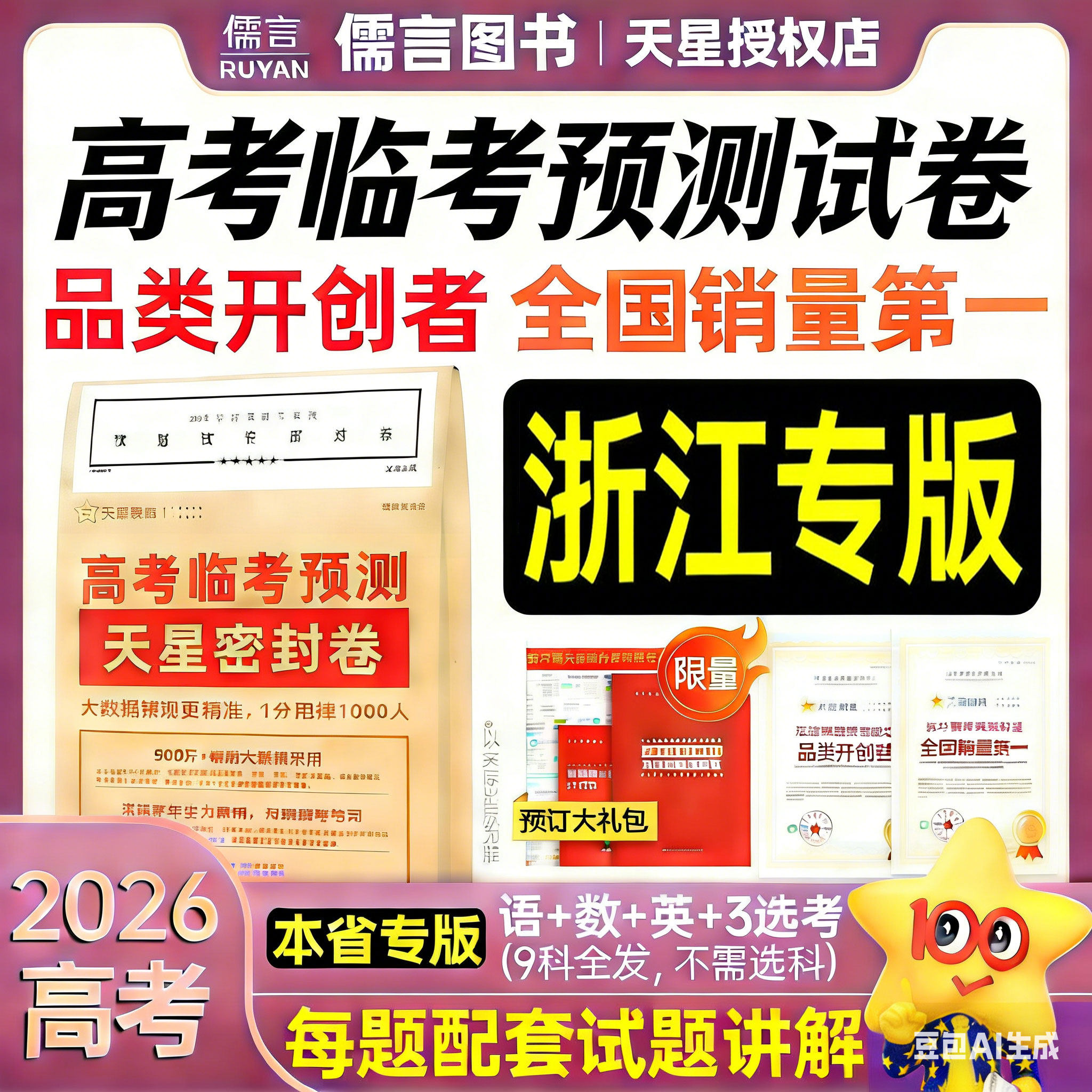 【浙江专版】2026天星教育押题密封卷新高考临考预测试卷冲刺猜题金考卷真题套卷数学语文英语摸底卷综合模拟试题押题密卷仿真资料