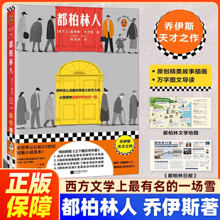 【正版】都柏林人 乔伊斯杨浩田译短篇小说西方文学有名的一场雪“整个爱尔兰都在下雪” 南开名师导读全彩地图原创插画