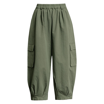 纯棉灯笼裤女春夏薄款八分文艺