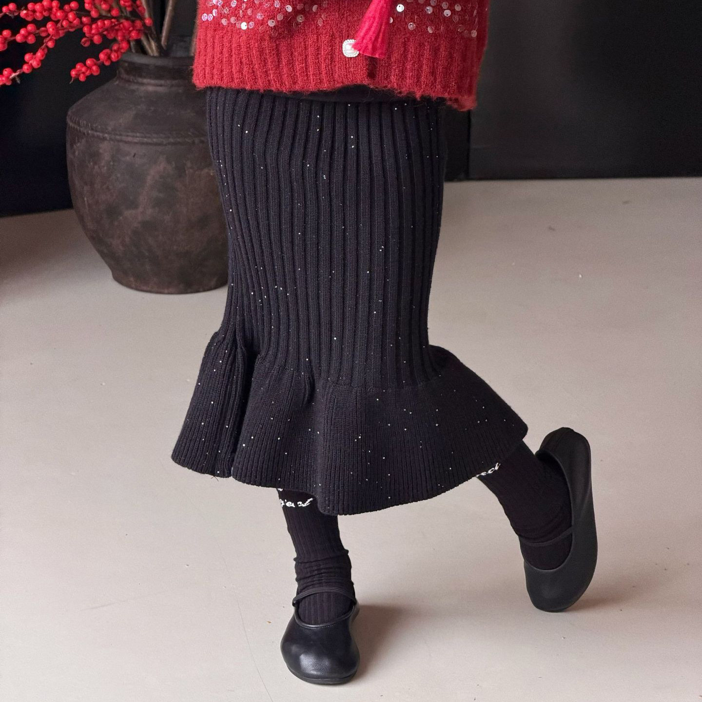 女童鱼尾裙半身裙小女孩针织高级感加厚冬装年服公主宝宝长裙秋冬,童装/婴儿装/亲子装,半身裙,淘宝优惠券,粉丝福利购,淘宝优惠卷