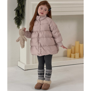 儿童加厚保暖针织堆堆袜长裤 新款 外穿潮 2025冬季 女童费尔岛打底裤