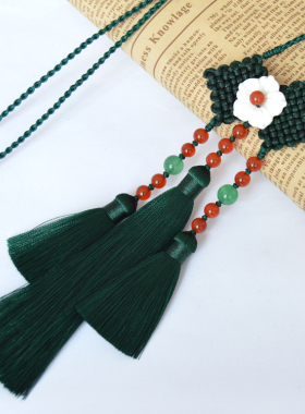 原创中国结棉麻民族风长款毛衣链