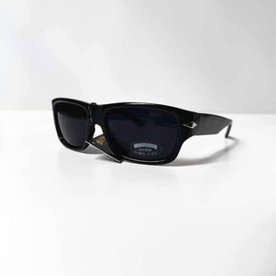 美国西海岸复古方形太阳眼镜男女防紫外线墨镜时髦凹造型黑色眼镜