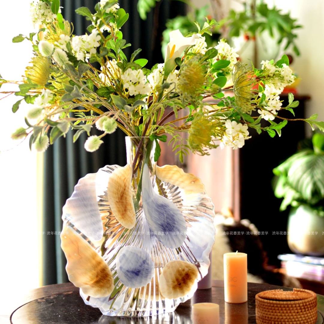 香芋紫咖啡撞色散开型手工插花器