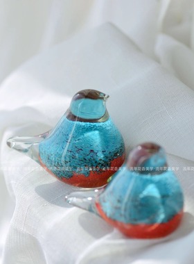 手工相思玻璃小鸟鸟工艺装饰摆件