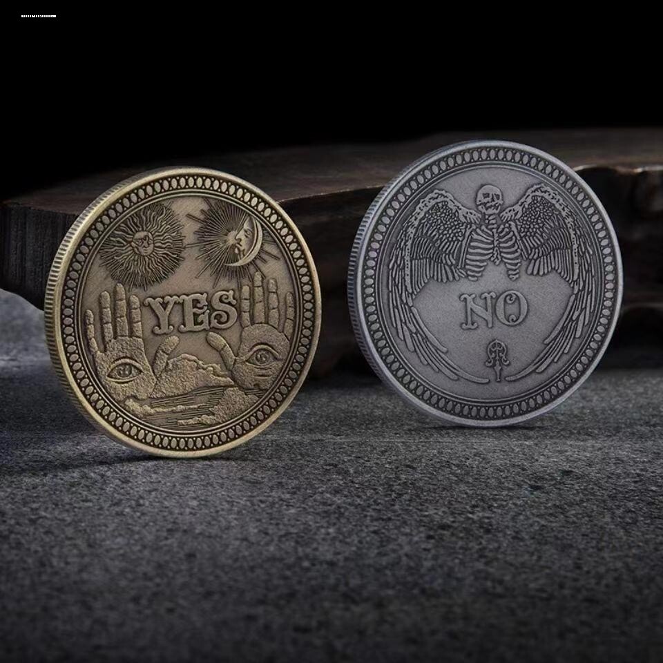 古银币立体浮雕硬币 YES决策币NO纪念币日月光华幸运币骷髅金银币