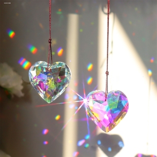 阳光捕手水晶挂件炫彩雪花彩虹光影窗户圣诞节圣诞树装饰捕梦网