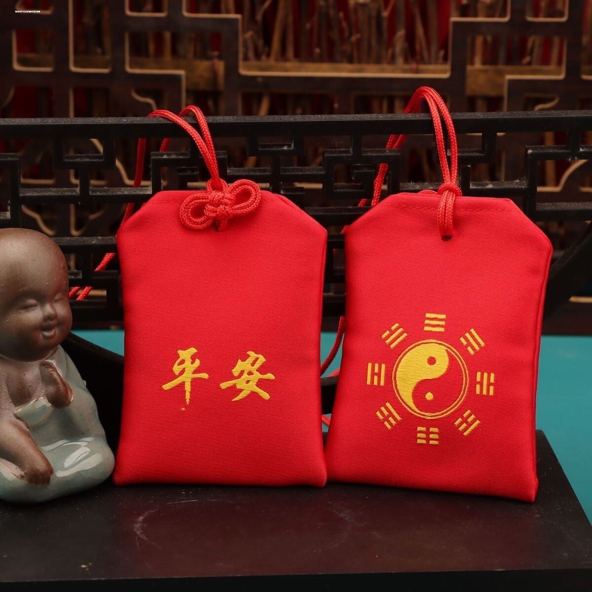 精品免缝袋平安红福袋空袋子胎毛收纳本命年饰品文玩袋