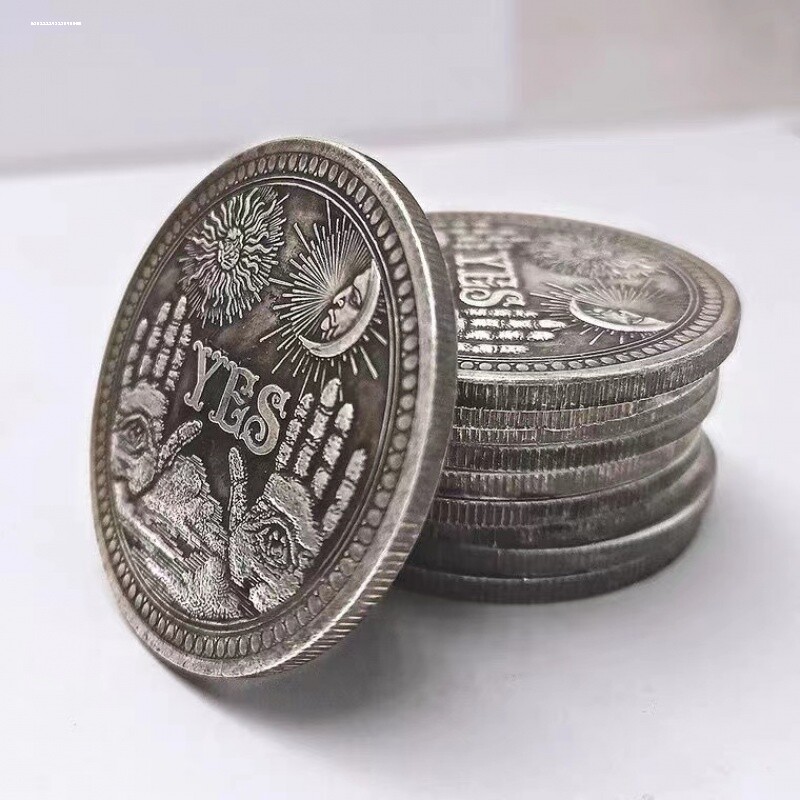 决策币魔术专用yes no硬币 手指转魔术币幸运币