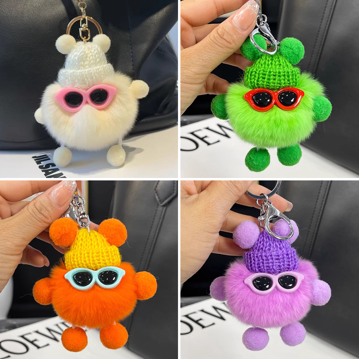 眼镜煤球公仔手机挂饰