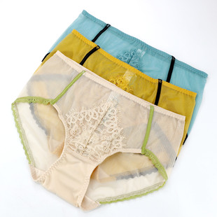 美思诗婷内衣网纱性感抗菌中腰平角女内裤D5861配文胸FA5861 5862