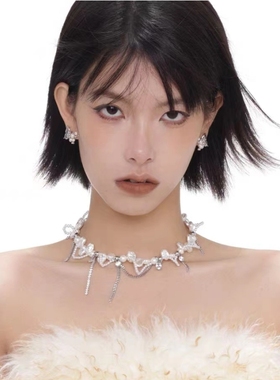 其他钛钢珍珠不规则女个性项链