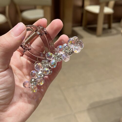 韩版轻奢水钻抓夹高级感小号号发量少发夹气质女半扎发卡发饰头饰