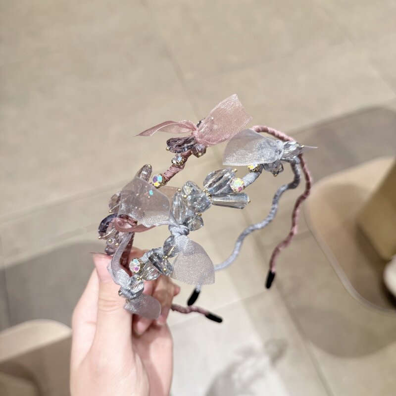 发箍仙女韩国简约气质蝴蝶结水晶头箍压发夹森系超仙外出细款发夹