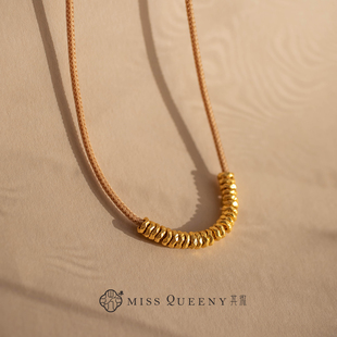 MissQueeny其微|999足金盘缠编绳项链新中式国风百搭