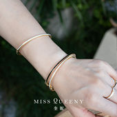 MissQueeny奎妮小姐 气质干净素雅 黑白珐琅卡扣手镯简约日常个性