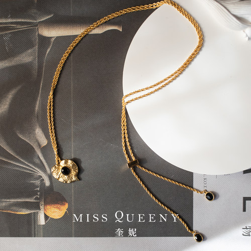 MissQueeny榆钱叶抽拉项链