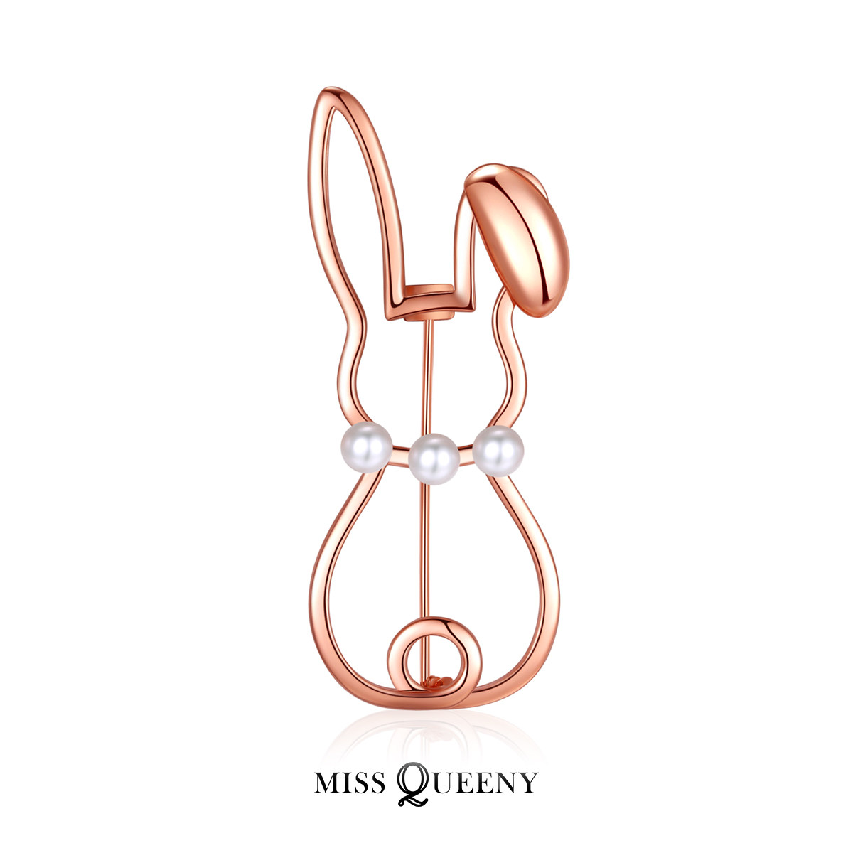 MissQueeny奎妮小姐|软萌可爱天然珍珠小兔子胸针