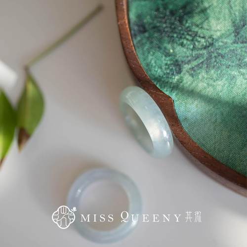 MissQueeny其微|高冰翡翠戒指冰透温润淡雅缅料A货细腻女