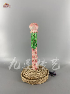 木雕莲花法鞭道士用品香樟木手工雕刻彩绘传艺木雕各类法绳定制