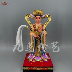 碧霞元君泰山娘娘香樟木手工漆线雕家居寺庙古典人物神像供奉