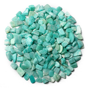 蓝绚丽天河石碎石原石 亚马逊石装饰材料 放鱼缸铺花盆石子