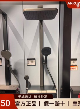 ARROW箭牌门店同款方管花洒套装枪灰色淋浴顶喷HM-P02ZGGW带喷枪