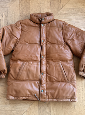 RL女款加厚复古羊皮鹅绒羽绒服夹克外套