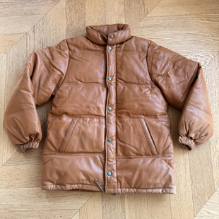 RL女款加厚复古羊皮鹅绒羽绒服夹克外套