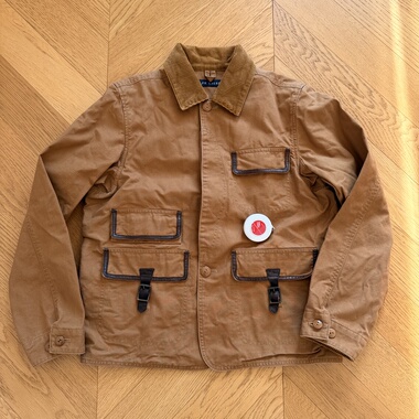 RL早期女款全新户外运动猎装拼皮夹克外套