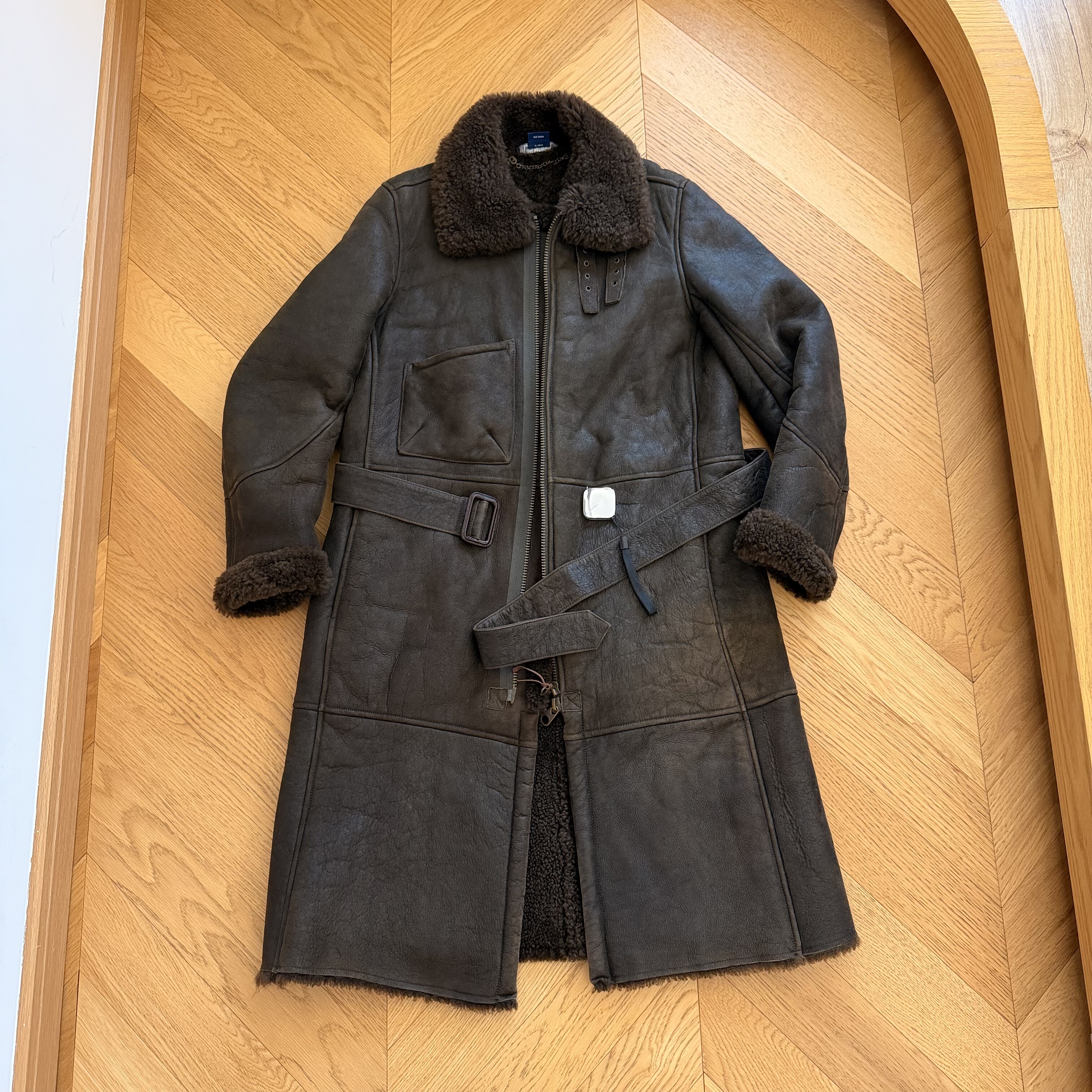 RL女款早期绝版户外运动空菌飞行服羊皮毛一体大衣外套