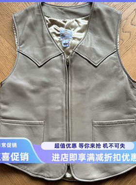 midwestern美产早期复古西部户外猎装鹿皮马甲外套