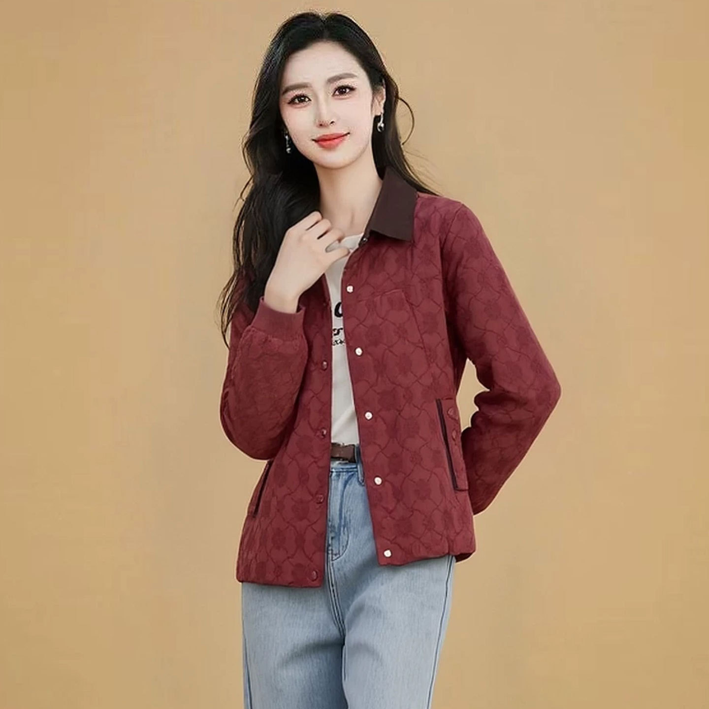 中年妈妈春秋装外套短款2026新款洋气风衣中青年女装休闲夹克上衣