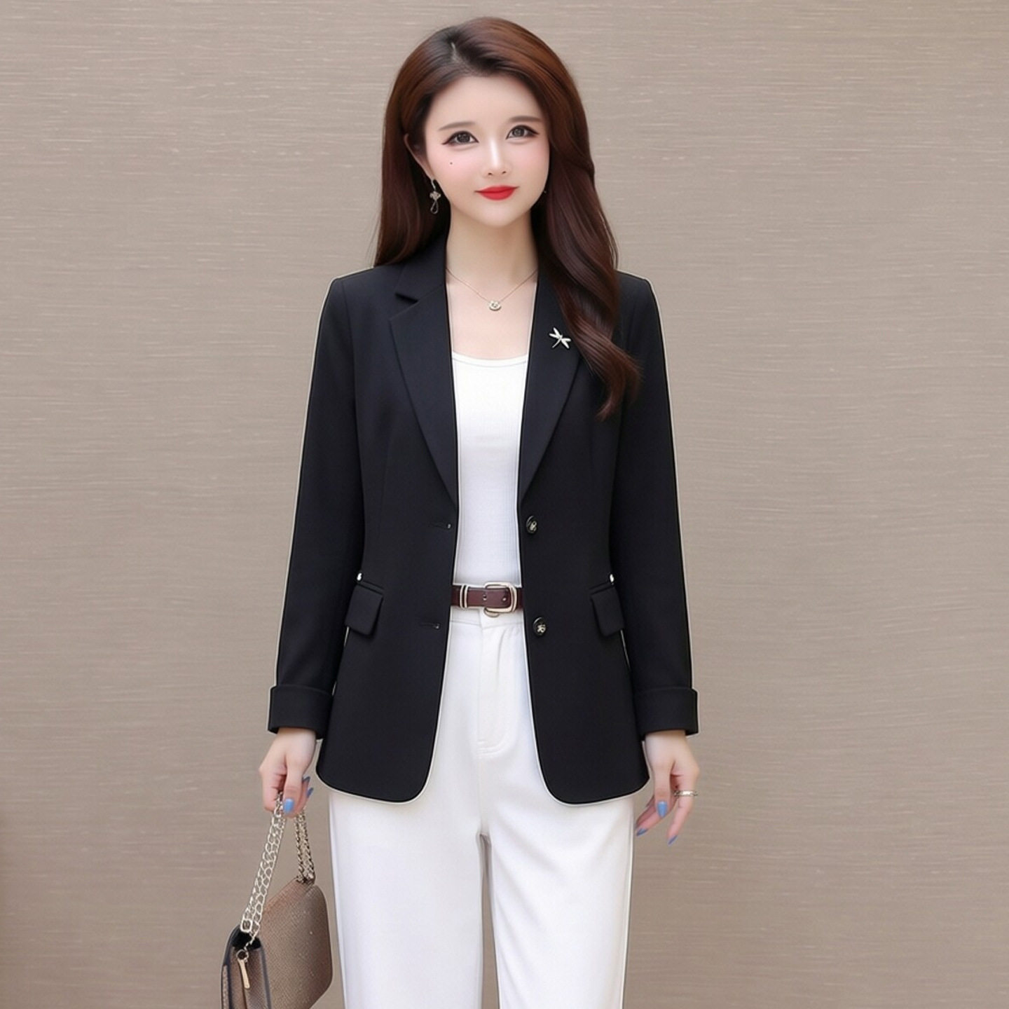 2026春秋季西服短款中年妈妈装西装休闲外套中青年女装小个子上衣