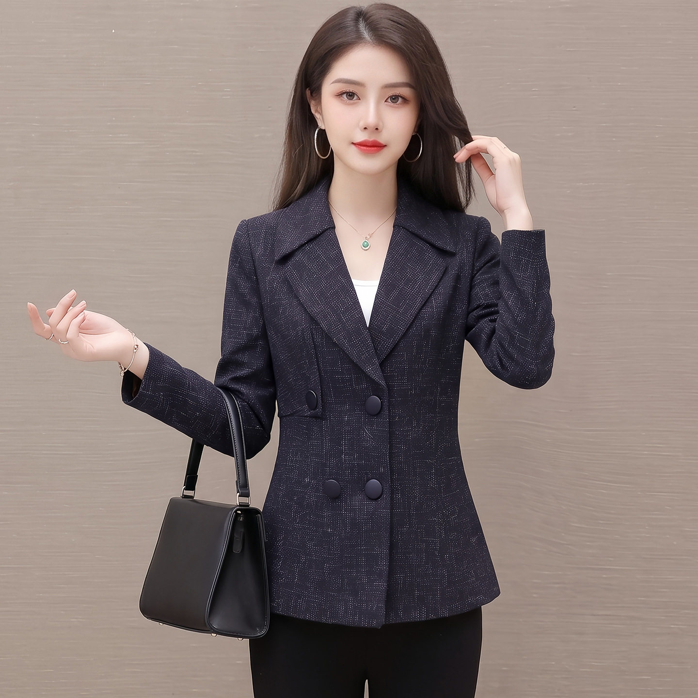 西装外套中青年女春秋2026新款修身气质休闲小西服中年妈妈装上衣