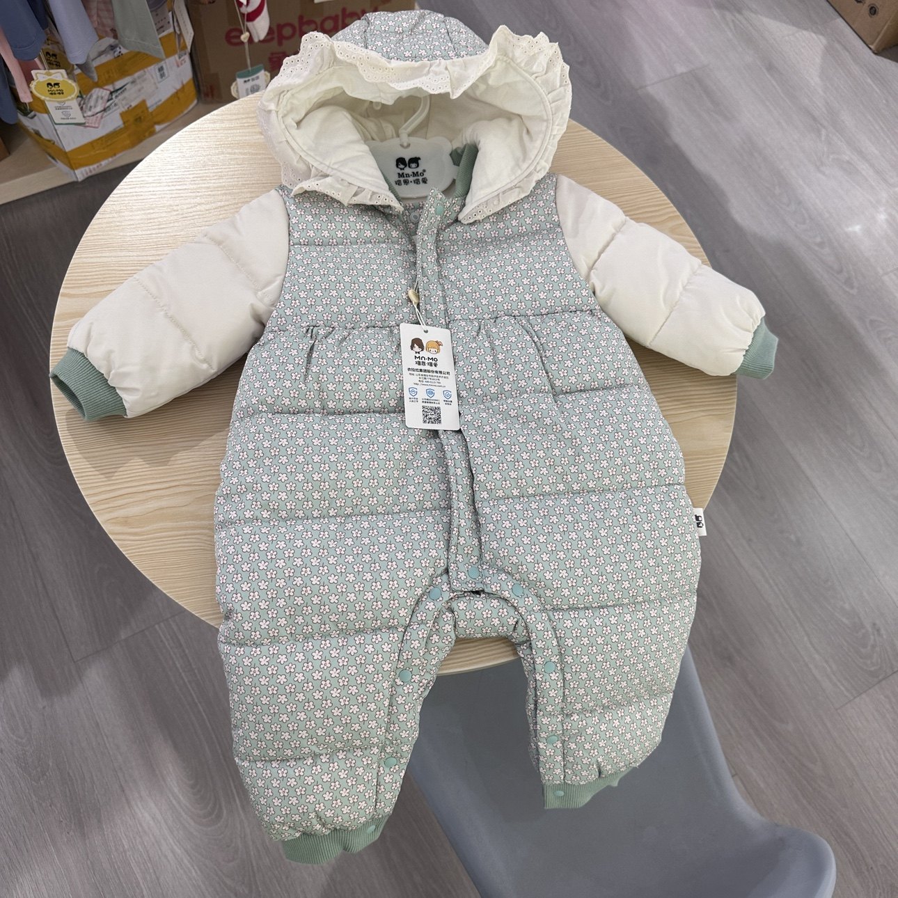 瑁恩瑁爱新款婴儿连体衣加厚棉服羽绒棉外出抱服宝宝外出服