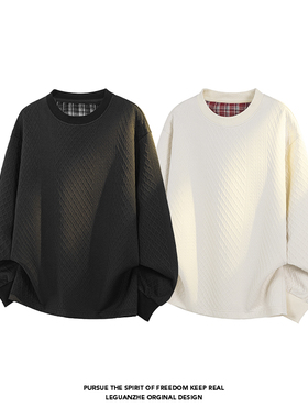 2026 春季新款 港风白底没打肌理感圆领卫衣M-5X HW26180-特P25-