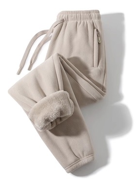 衣米仓 新款抖音爆款加绒加厚裤子男秋冬新款美式潮牌奥粒绒复核