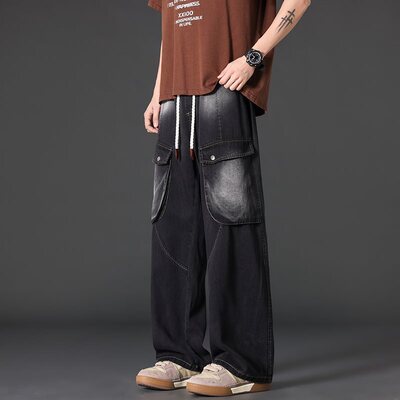 【控价109 】JYF-2653大码男装莱赛尔复古牛仔夏季薄款直筒九分裤