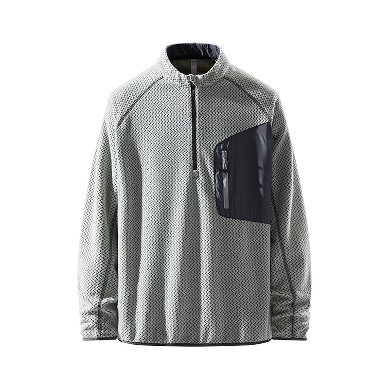 izexx户外  户外巴塔波浪半拉链圆领卫衣男女款保暖抓绒长袖T恤,男装,卫衣,淘宝优惠券,粉丝福利购,淘宝优惠卷