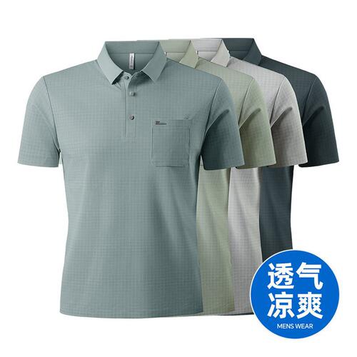 2026夏季跨境亚马逊3D时尚百搭休闲男士T恤中老年爸爸装商务休闲