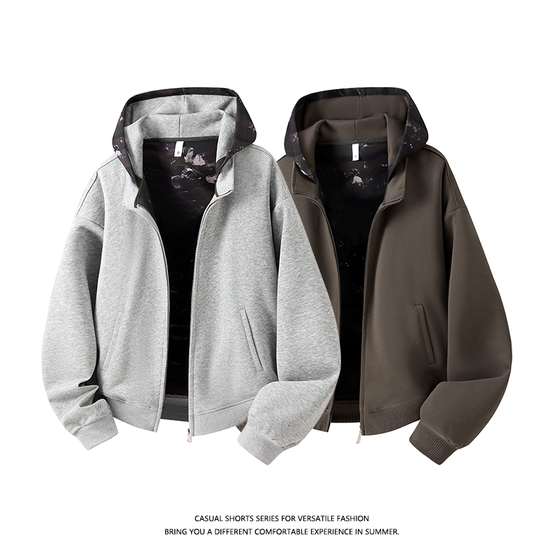 2025优续美式重磅开衫卫衣男士春秋季2025新款宽松休闲青少年连帽