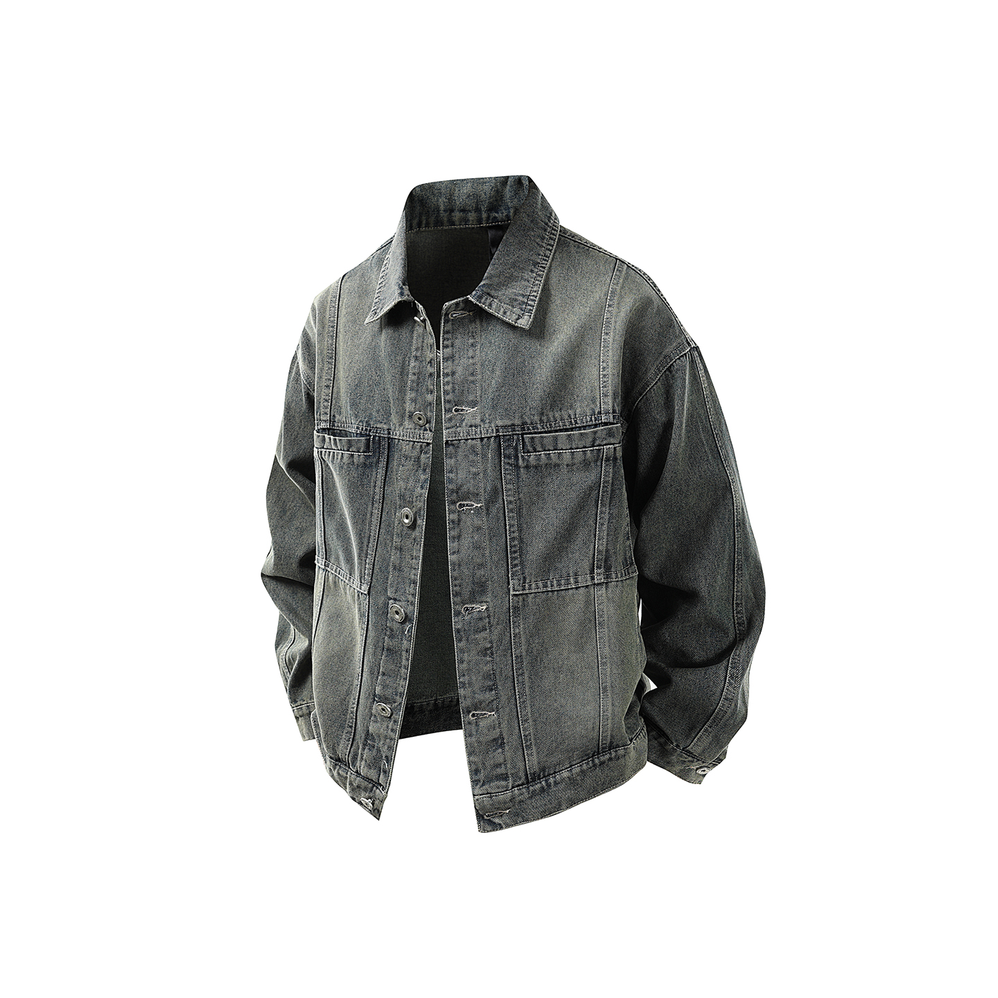 秋冬季新款美式复古牛仔夹克男士潮牌水洗百搭宽松休闲工装外套