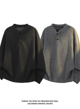 2026 春季新款 港风白底大码肌理感立领T恤M-5X HT26182-特P30-控