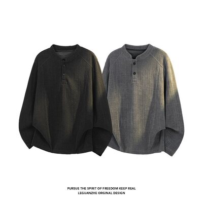 2026 春季新款 港风白底大码肌理感立领T恤M-5X HT26182-特P30-控