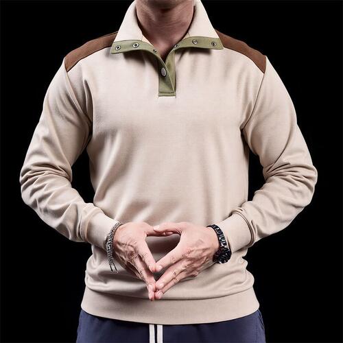 2026春季跨境亚马逊3D男士提花针织卫衣新款休闲L户外立领套头衫