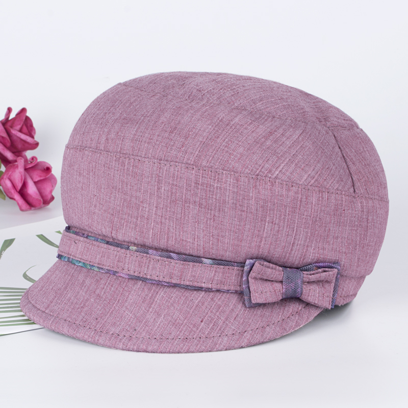 中老年人帽子女春秋短檐薄款老人奶奶妈妈秋天休闲帽布帽单时装帽